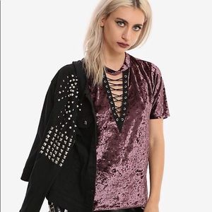 Velvet Lace up shirt